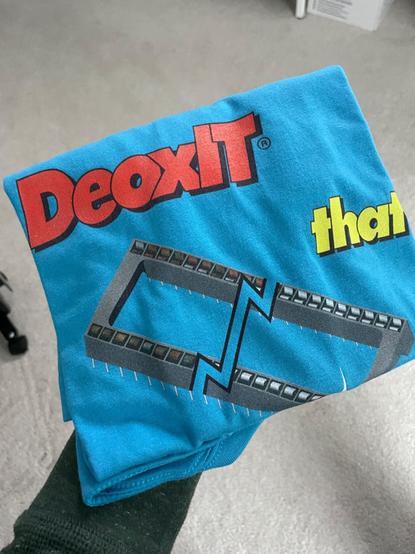 "DeoxIT that Socket!" shirt with DIP IC socket graphic