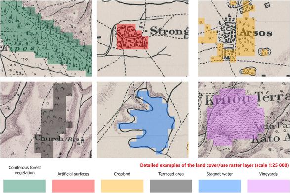 Detailed examples of the land cover/use raster layer (scale 1:25 000)