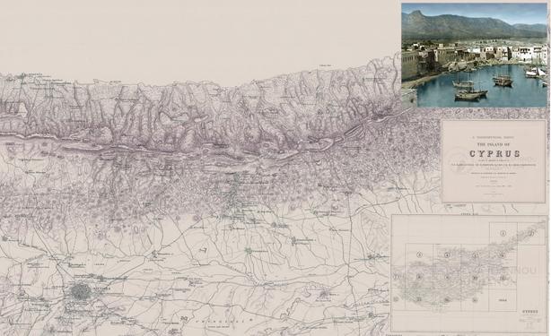 map portion - and 1870s painting, cover & map key insets
