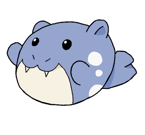 Spheal with both hands raised as if asking for a hug