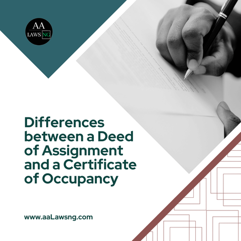 A Certificate of Occupancy (C of O), on the other hand, is issued by the government to document initial ownership.
www.aaLawsng.com
www.aaLawsng.com
Since a C of O is granted only once per property, any subsequent transfer—such as one recorded in a Deed of Assignment—must also be registered to update the official record.