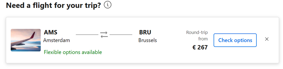 (Ad) Need a flight for your trip? AMS . —BRU Round-trip Amsterdam Brussels from €267 Flexible options available