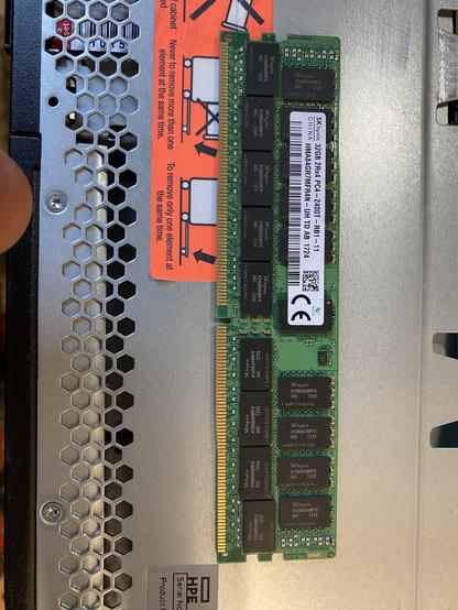 a single dimm, an electronic memory circuit board. This is the failing memory module, which likely was killed during transport being wrapped up in plastic foil.