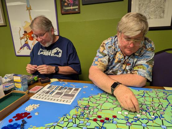 Playtest of the upcoming new edition of A House Divided board game.

Note: very early graphics