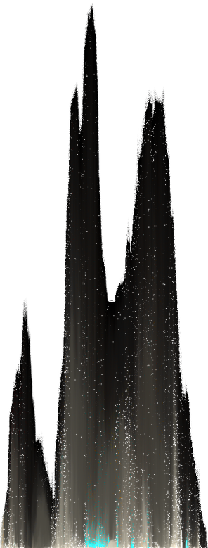 A pile of pixels. They are in a gradient from black to white, with a small amount of light blue at the bottom.
