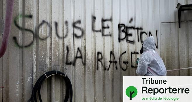 sous le béton la rage tagué sur un mur