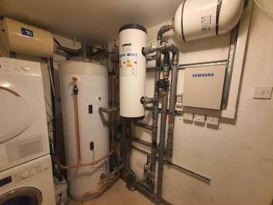 The water tank and buffer tank setup.