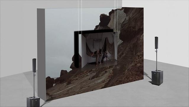 Rendering of an audiovisual installation at the Portraits of Climate exhibition in Hamburg.