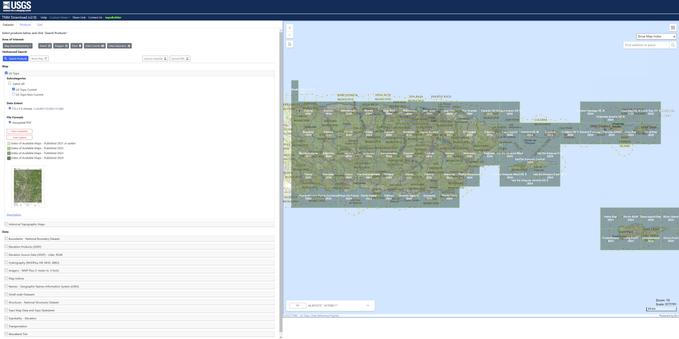 screen shot - USGS National Map Downloader