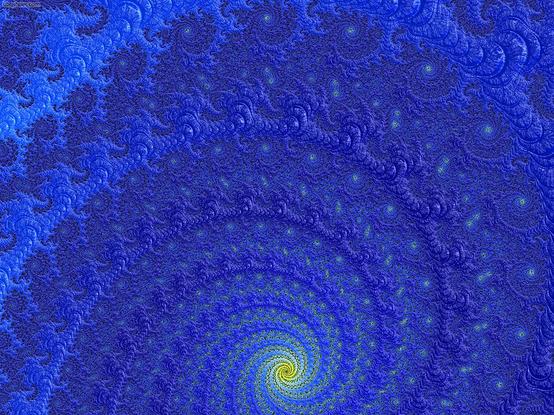 fractal spirals in blue and white