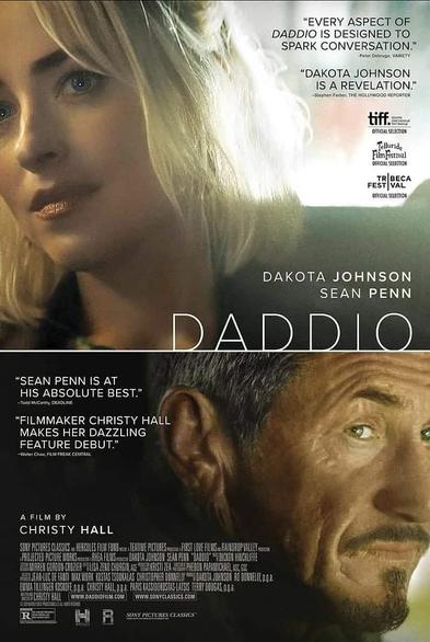 The poster for Daddio features Dakota Johnson and Sean Penn