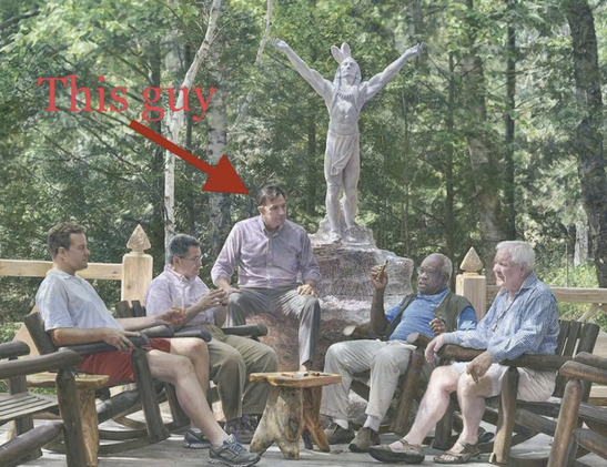 Trump US Attorney General pick Mark Paoletta w/ Clarence Thomas, Leonard Leo & others in infamous painting.