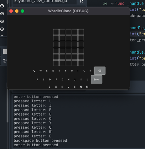 A UI build in Godot with an onscreen keyboard.
