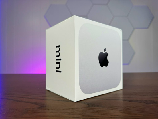 The new Mac mini still in box