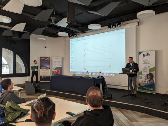 André Maneiro and Riad Benguella on the Rome Core Days 2024 stage