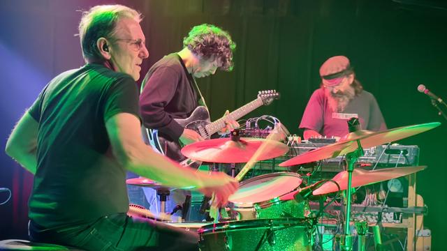 The band LaMP (Russ Lawton, Scott Metzger & Ray Paczkowski) playing at the Ardmore Music Hall in Ardmore PA on Friday November 8, 2024.