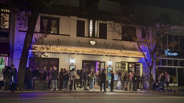 Outside the Ardmore Music Hall in Ardmore PA where the band LaMP (Russ Lawton, Scott Metzger & Ray Paczkowski) played on Friday November 8, 2024.