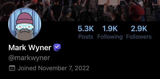 Screenshot of the top part of my profile, showing that I joined on November 7, 2022.