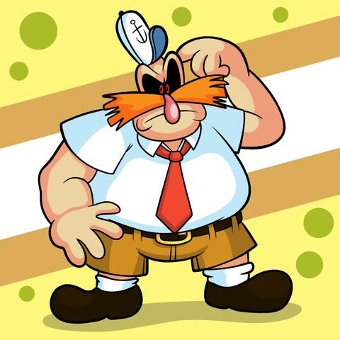 Robotnik, but wears an outfit like Spongebob's.