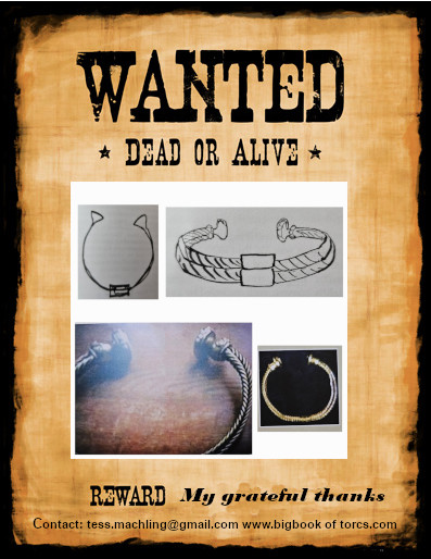 A wanted poster for a gold torc