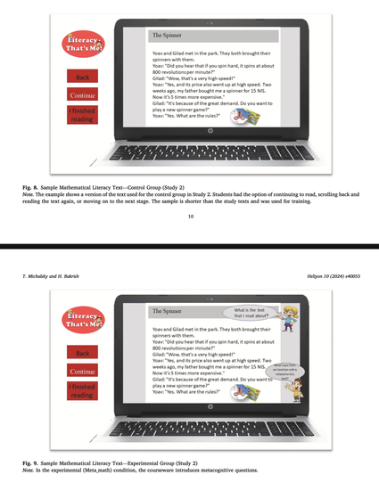 Example of the on-screen question (vs. control)