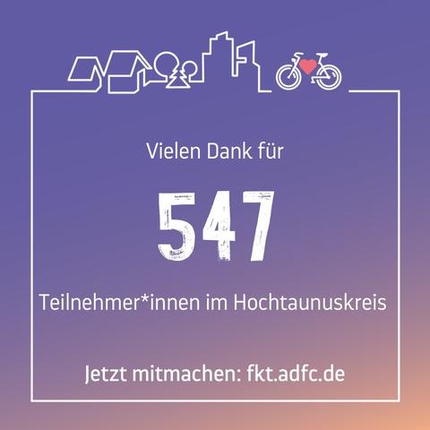 Fahrradklima-Test Logo Danke für 547 Teilnehmende für den Hochtaunuskreis
Jetzt mitmachen auf fkt.adfc.de