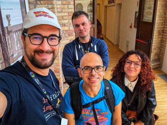 Paolo taking a selfie with Gregorio Palamà, Serena Sensini and Fabio Biondi