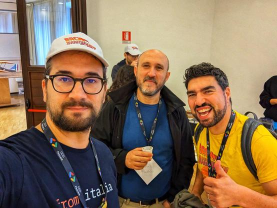 Paolo taking a selfie with Nicola Palmieri and Stefano D'Alessandro