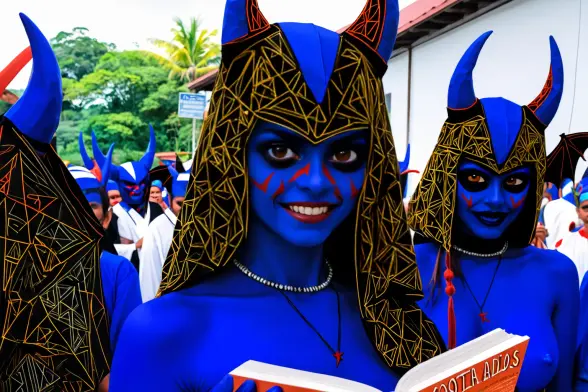 Prompt:  Alternative History, Cultural traditions, La Ruta de los Diablitos, Costa Rica, festival, storytelling, lesser-known events, dressing up as little devils, parades, history, traditions, origins, significance, community, engagement, multimedia content, photos, videos, interactive elements, reading experience, audience, celebration, enriching, informative ,  colorful, very detailed, HD, highly detailed, sharp focus, stunningly beautiful, architectural style, clean lines, geometric shapes, minimalist, modern, architectural drawing, highly detailed

Negative prompt: curved lines, ornate, baroque, abstract, grunge

Text model: qwen2.5

Image model: RealCartoonXL