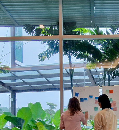 CSCW 2024 workshop with lush Costa Rica outside.