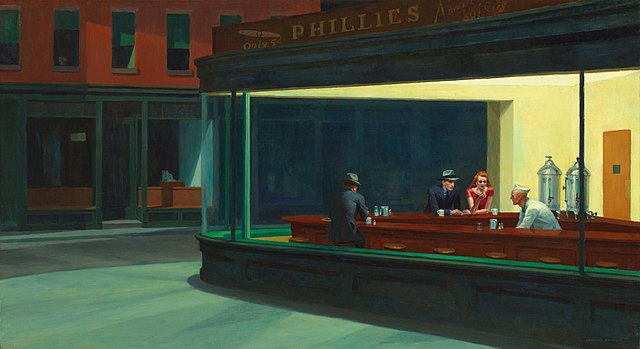 Edward Hopper's Nighthawks, 1942, oil on canvas.