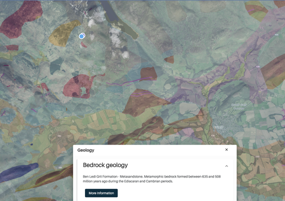 geology of the area in Glen Lednock