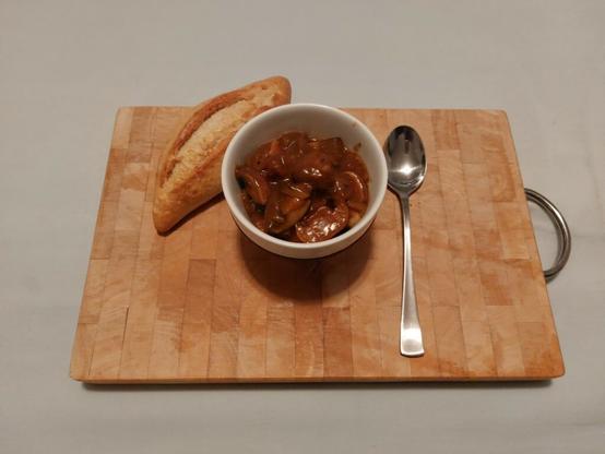 Champignons, Speck, Pilzsoße
