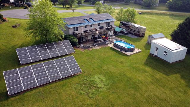 Lots of solar panels in my yard and on my roof