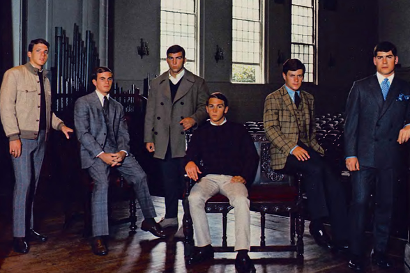 1967 Vintage Group Portrait in Formal Attire

A group of six men dressed in formal attire from a past era, posing for what appears to be a professional photograph.