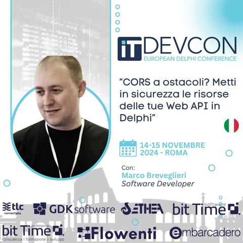 CORS a ostacoli? Metti in sicurezza le risorse delle tue Web API in Delphi - ITDevCon European Delphi Conference - 14-15 novembre 2024 - Roma