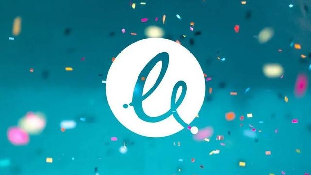 decorative graphic - the Epimorphics swish logo in white over a light blue background with confetti