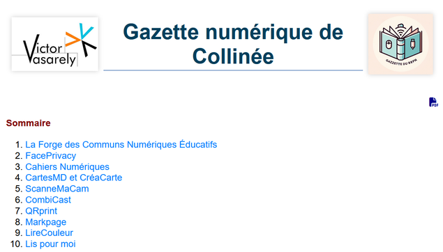 Sommaire de la gazette
