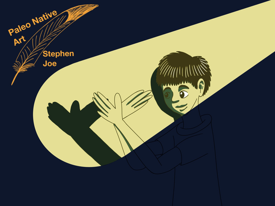 While he’s in the dark room, he decided to playfully used a light as a show to display with shadow puppet.