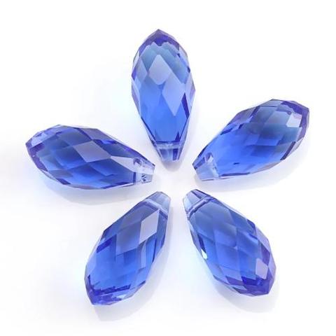 Crystal Drop Pendant Beads from beadmonster.co.uk

our top-side drilled beads have machine cut facets for extra sparkle and are available in lots of colours, including Sapphire

you can make fabulous earrings by just adding the bail and earring wires of your choice