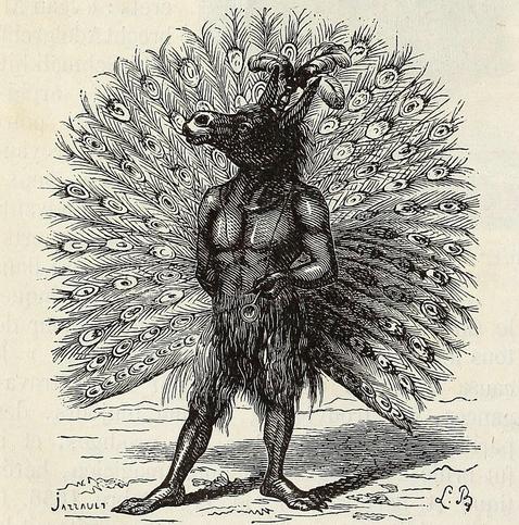 Adrammelech - the chancellor of Hell and president of the senate. As illustrated by Louis Le Breton for Collin de Plancy's "Dictionnaire Infernal."