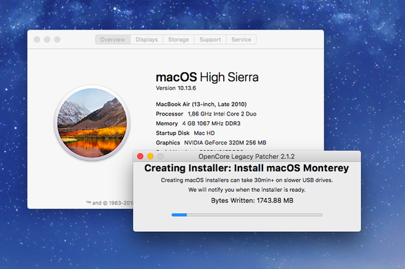 Using  OpenCore Legacy Patcher to install Monterey