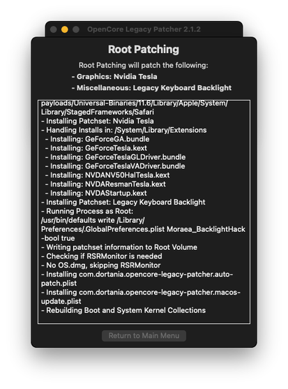 Root Patchning with OpenCore Legacy Patcher