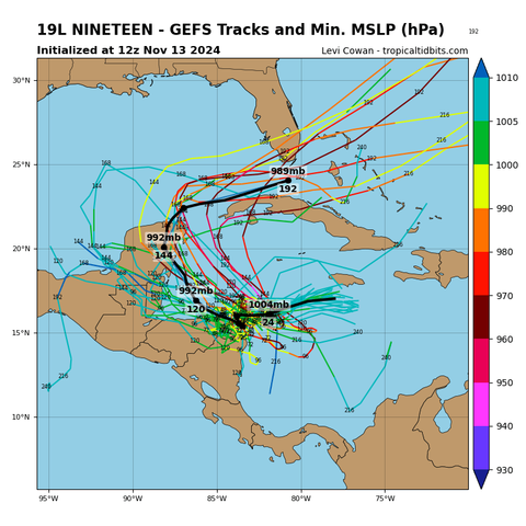 Possible track of PTC19 shows it maybe impacting Cuba and Florida
