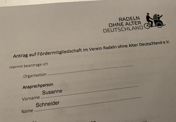 Kopf des Mitgliedsantrags