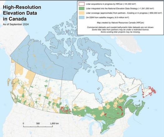 map - High Resolution Elevation Data (HRDEM) in Canada @ Sep. '24