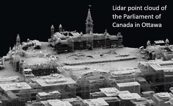 image - LiDAR point cloud of the Parliament of Canada in Ottawa