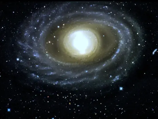 Una galassia luminosa nello spazio