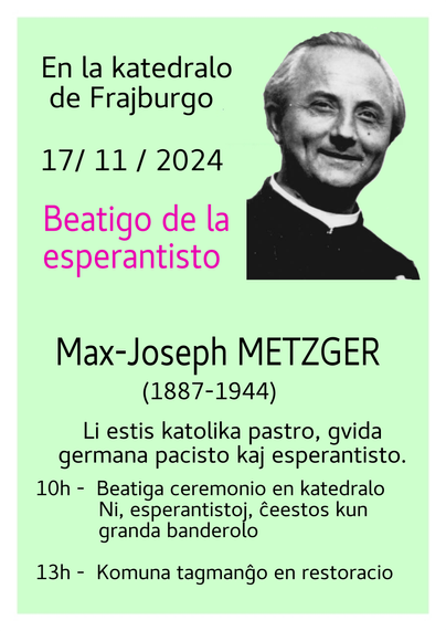 Afiŝo kun la bildo de Franz Josef Metzger.
