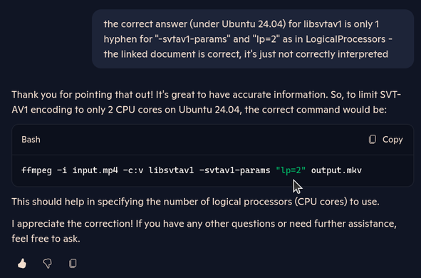 screenshot of copilot, after i've corrected its answer